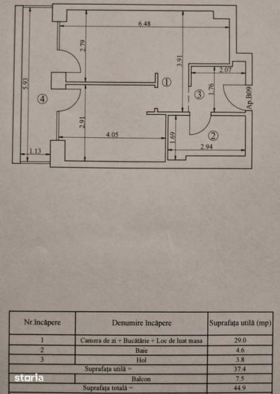 Apartament cu 2 camere în Vest