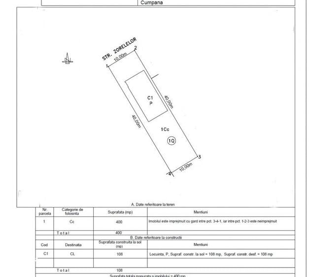 Casă cu 3 camere cu Teren 400 Mp în Cumpăna