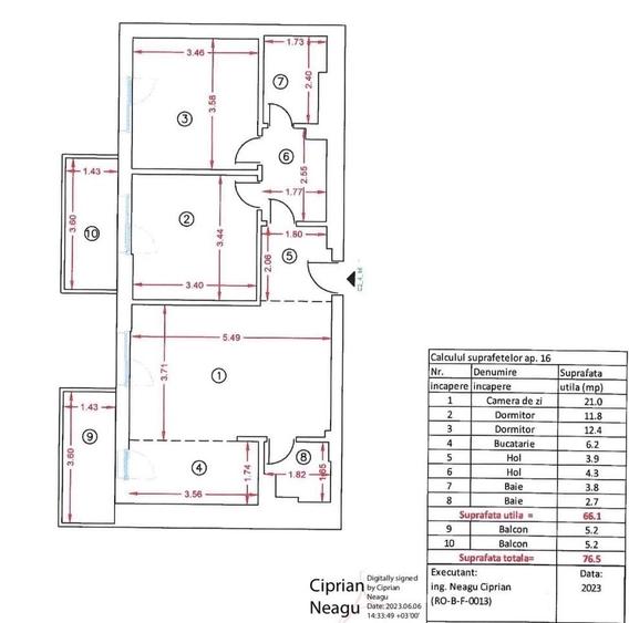 Apartament cu 3 camere decomandat în Mogoșoaia