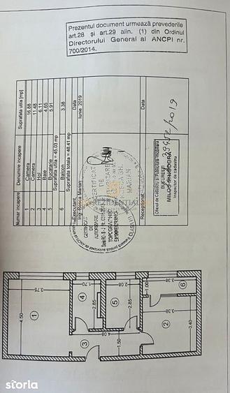 Apartament cu 2 camere decomandat, mobilat în Central
