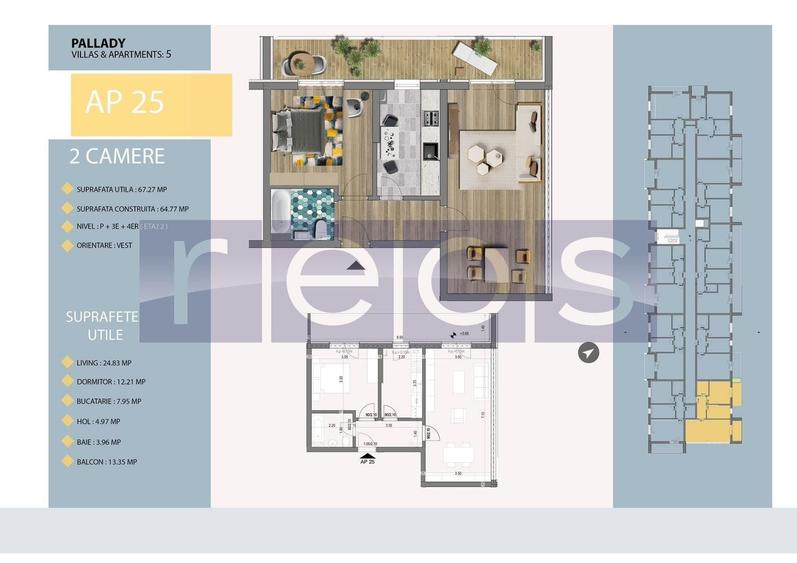 Apartament cu 2 camere decomandat în 1 Decembrie 1918