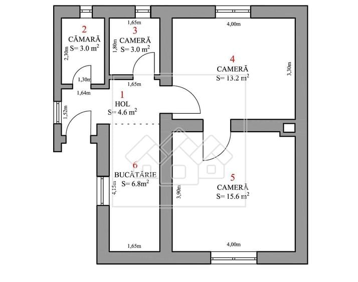 Casă cu 2 camere cu Teren 1167 Mp în Central