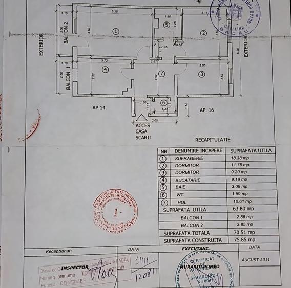 Apartament cu 3 camere decomandat, mobilat în Banca Națională