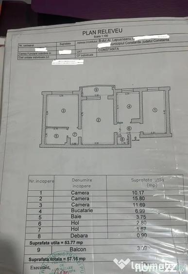 Apartament cu 3 camere semidecomandat în City Park Mall
