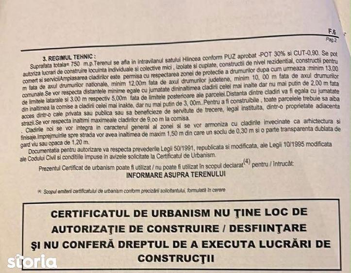 Teren de 750 mp, în Central