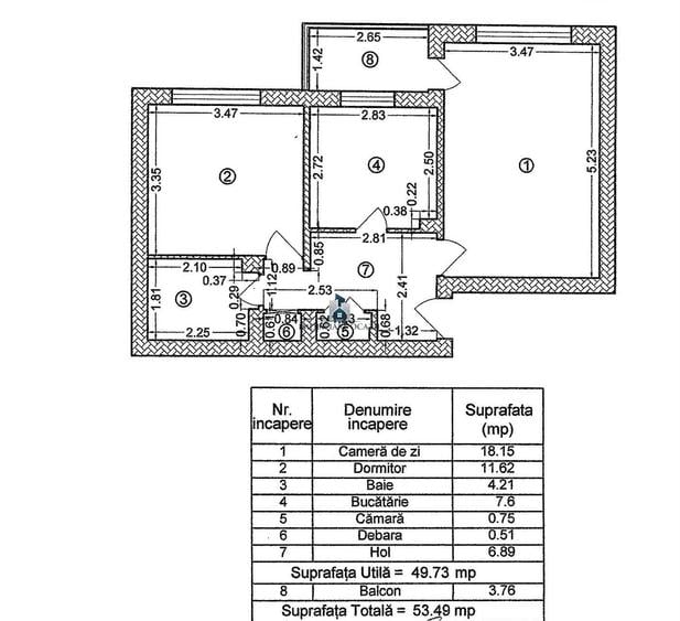 Apartament cu 2 camere decomandat în Giurgiului