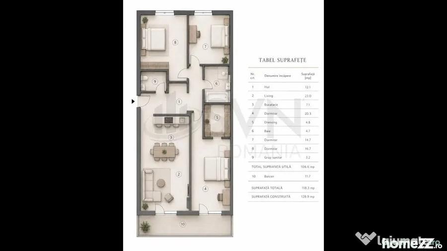 Apartament cu 4 camere decomandat în Timpuri Noi