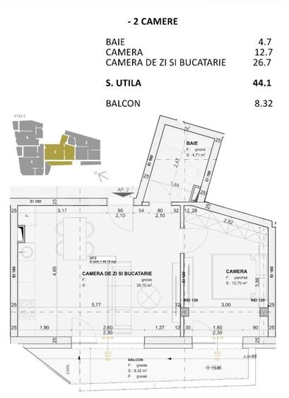 Apartament 2 camere, FINISAT LUX, nZEB,  zona Centrala - 2