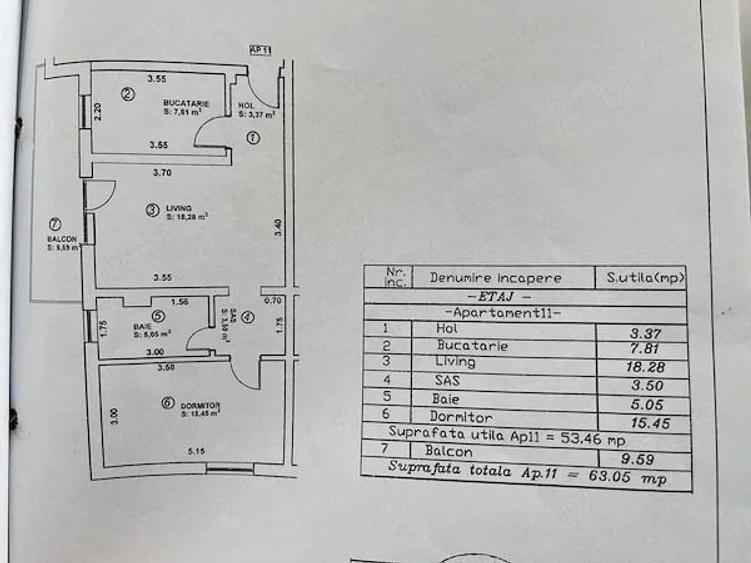 Apartament cu 2 camere semidecomandat în Dumbrăvița