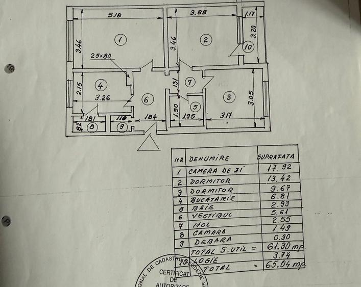 Apartament cu 3 camere decomandat în Apărătorii Patriei