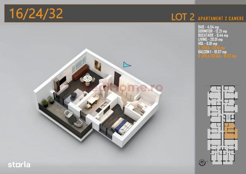 Apartament 2 camere | Balcon | Incalzire Pardoseala | Th. Pallady - 3