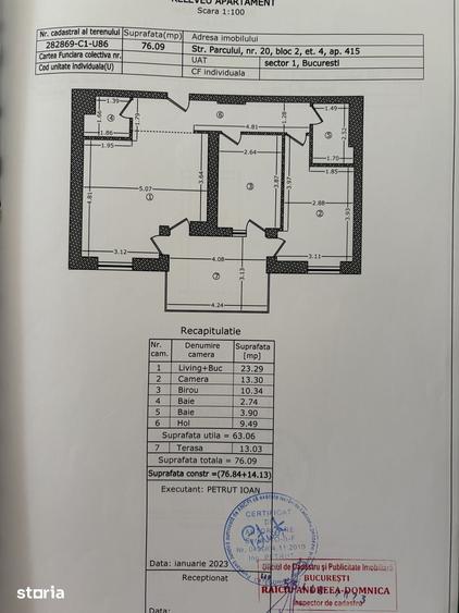 Apartament cu 3 camere în Central