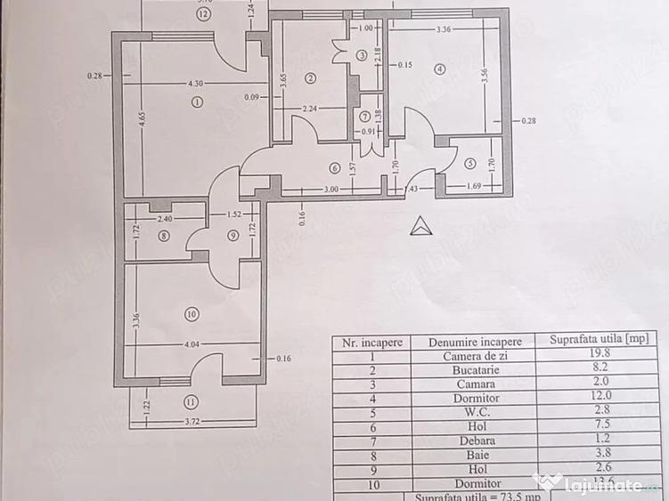 Apartament cu 3 camere decomandat în Teilor