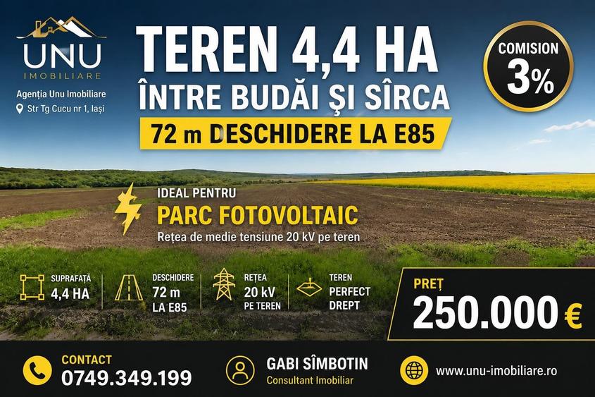 Teren agricol extravilan de 44000 mp, în Central