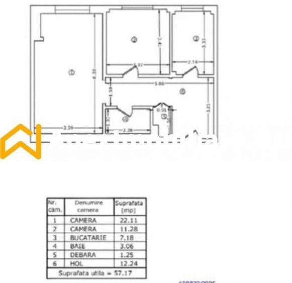 Apartament cu 2 camere decomandat în Dorobanți