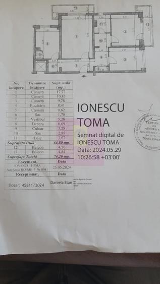 Apartament cu 3 camere decomandat în Costin Georgian