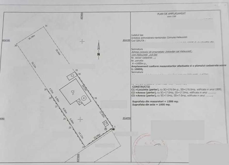 Casă cu 4 camere în Hălăucești