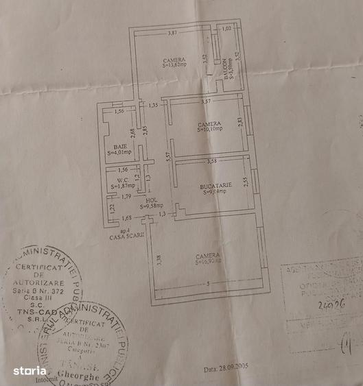 Apartament cu 3 camere decomandat în Brotăcei