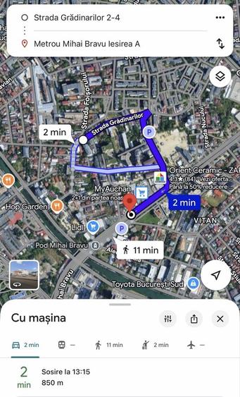 Apartament cu 2 camere decomandat, mobilat în Mihai Bravu