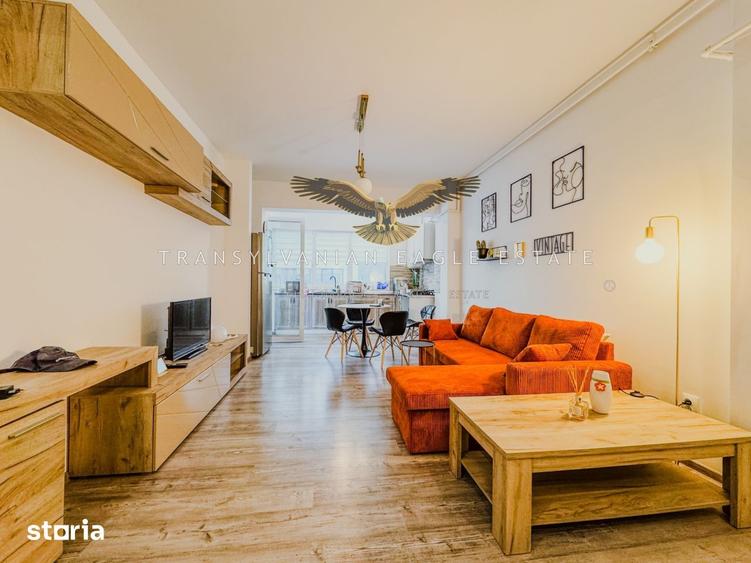 Apartament cu 2 camere semidecomandat, mobilat în Baciu