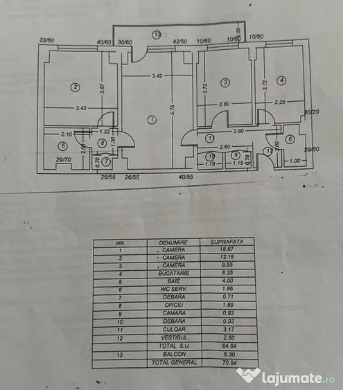 Apartament cu 3 camere decomandat în Vitan