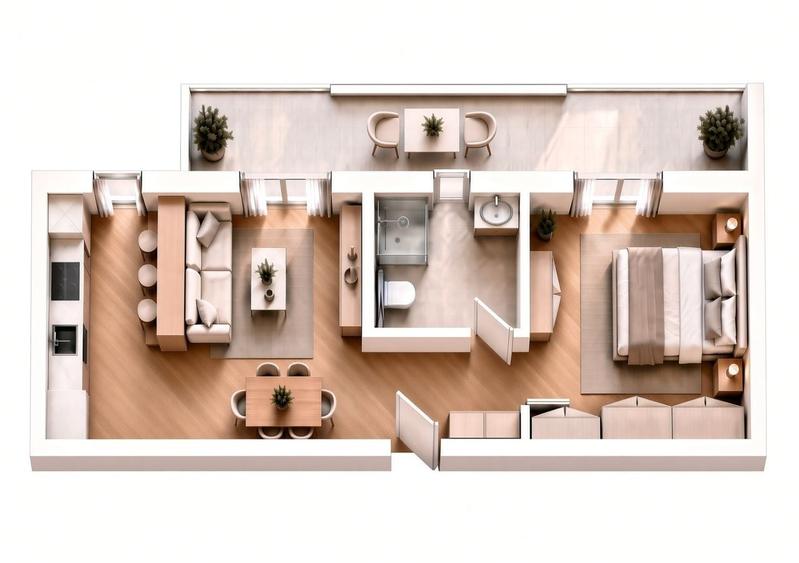 Apartament cu 2 camere semidecomandat în Central