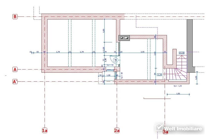 Casă individuală cu 7 camere cu Canalizare în Central
