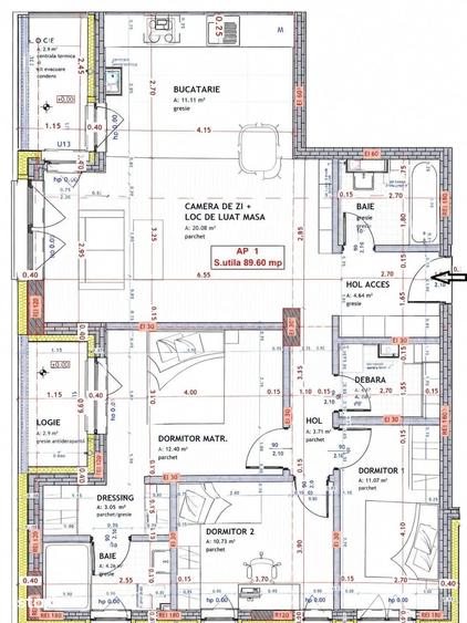 Apartament cu 4 camere în Florești