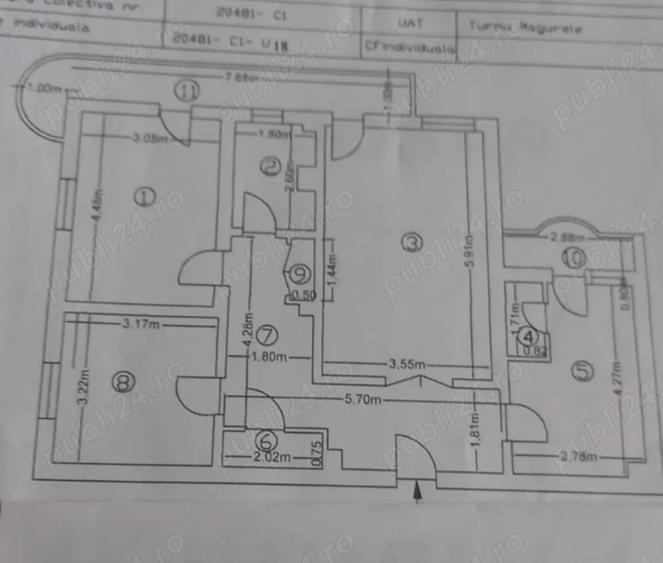 Apartament cu 3 camere decomandat în Turnu Măgurele