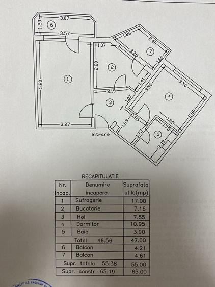 Apartament cu 2 camere în Central