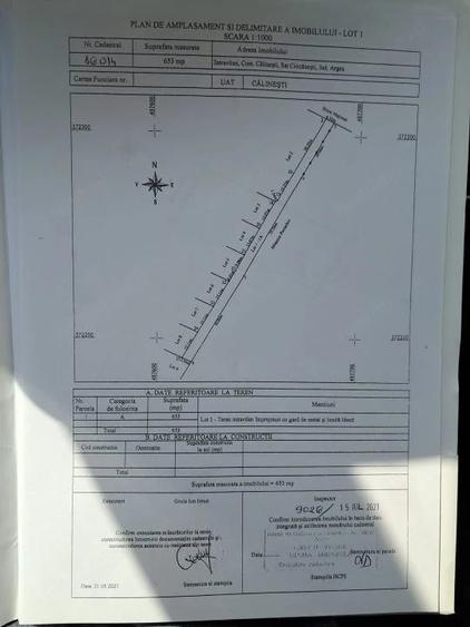 Teren de 589 mp, în Călinești