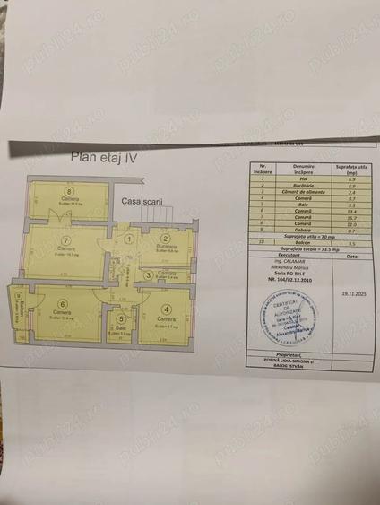 Apartament cu 4 camere semidecomandat în Dacia