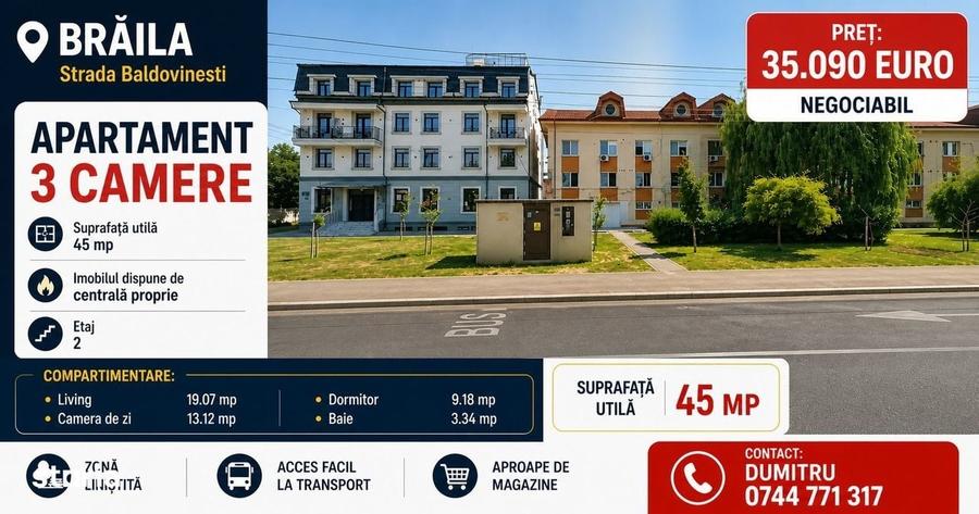 Apartament cu 3 camere în Central
