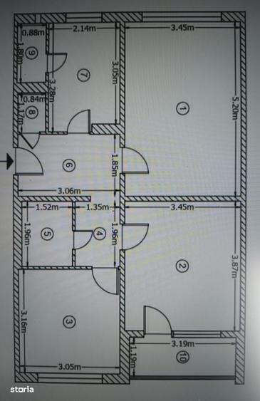 Apartament cu 3 camere decomandat, mobilat în Giurgiului
