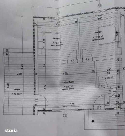 Apartament cu 3 camere în Crevedia