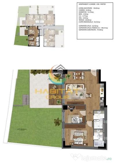 Apartament cu 3 camere decomandat în Unirii