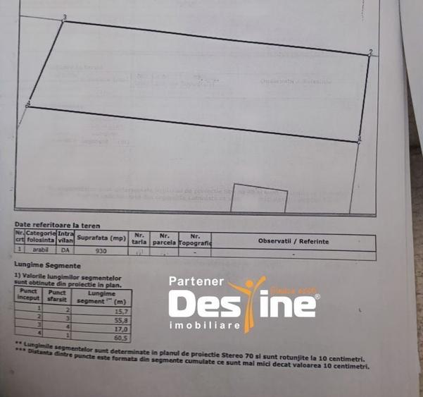 Teren Construcții intravilan de 930 mp, în Miroslava