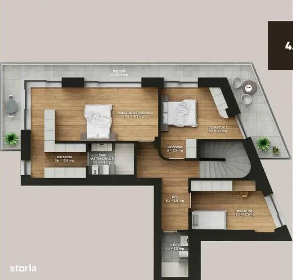 Apartament cu 4 camere în Central