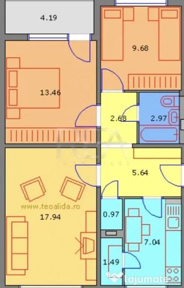 Apartament cu 3 camere decomandat în Drumul Taberei