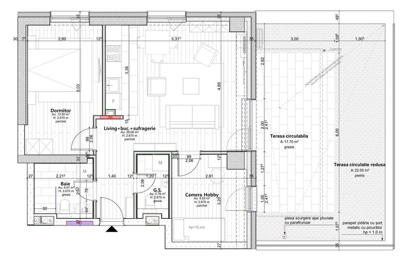 Apartament cu 3 camere decomandat, mobilat în Central
