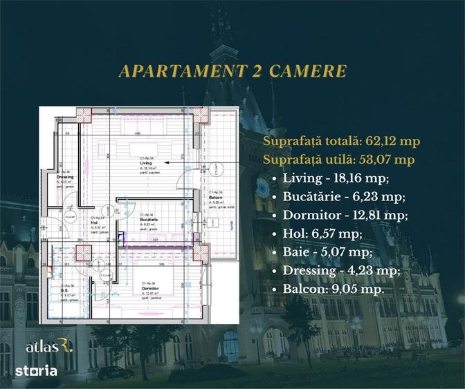 Apartament 2 camere | Intabulat | 62,12 mp | 116.506 euro - 1