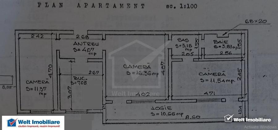 Apartament cu 3 camere semidecomandat în Gheorgheni
