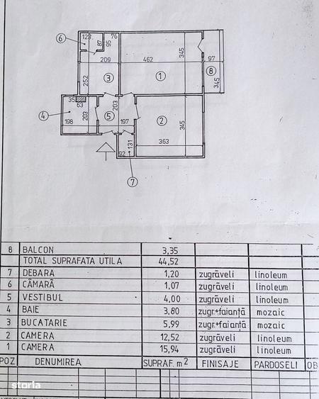 Apartament cu 2 camere decomandat în Viilor