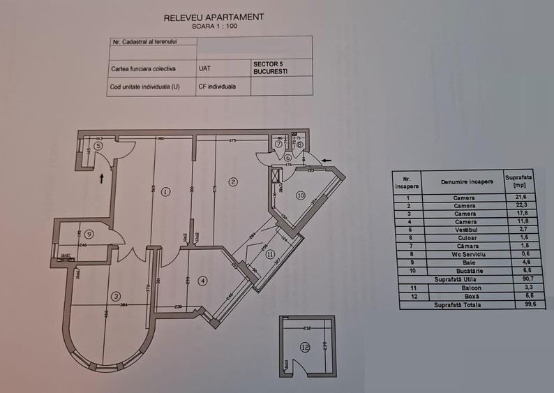 Apartament cu 4 camere semidecomandat în Cotroceni