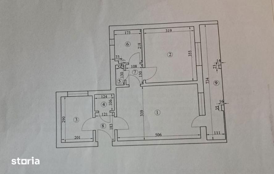 Apartament cu 2 camere semidecomandat în Eminescu