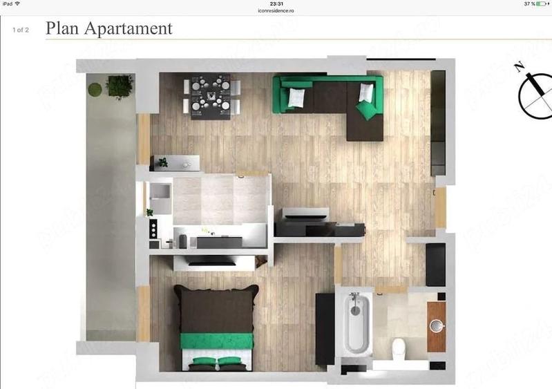 Apartament cu 2 camere în Grivița