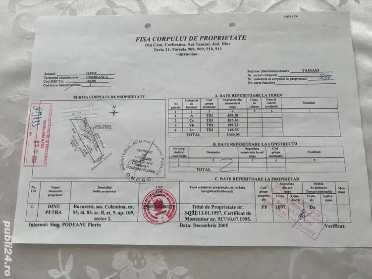 Teren de 1070 mp, în Tamași