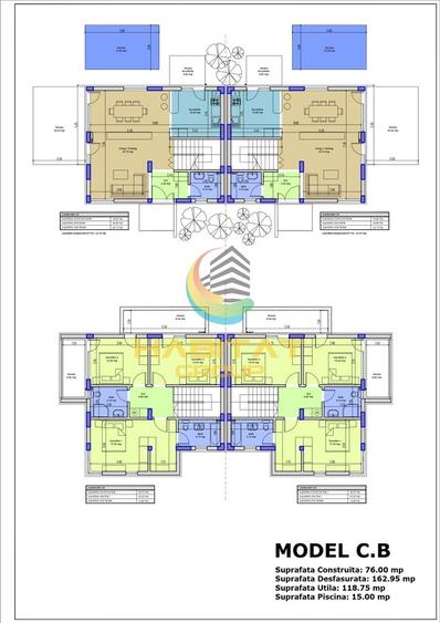 Duplex cu 4 camere cu Piscina în Est