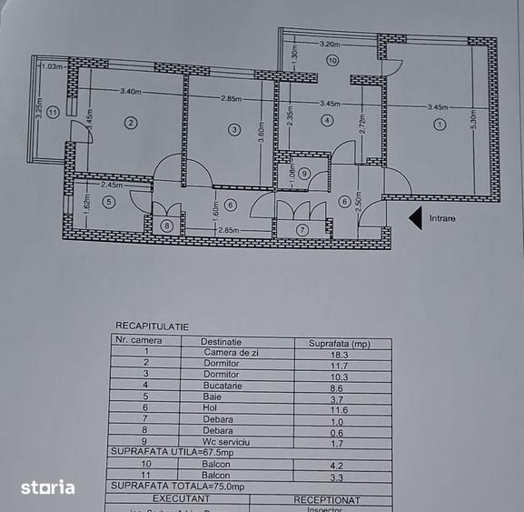Apartament cu 3 camere decomandat în Exercițiu