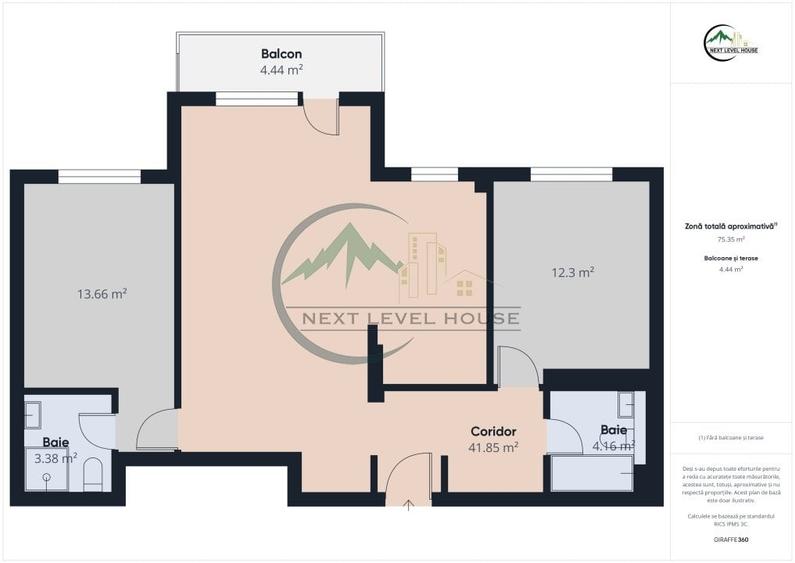 Apartament cu 3 camere decomandat în Tractorul